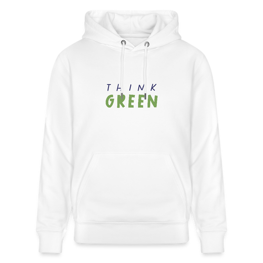 Unisex Bio-Hoodie - think green - Weiß