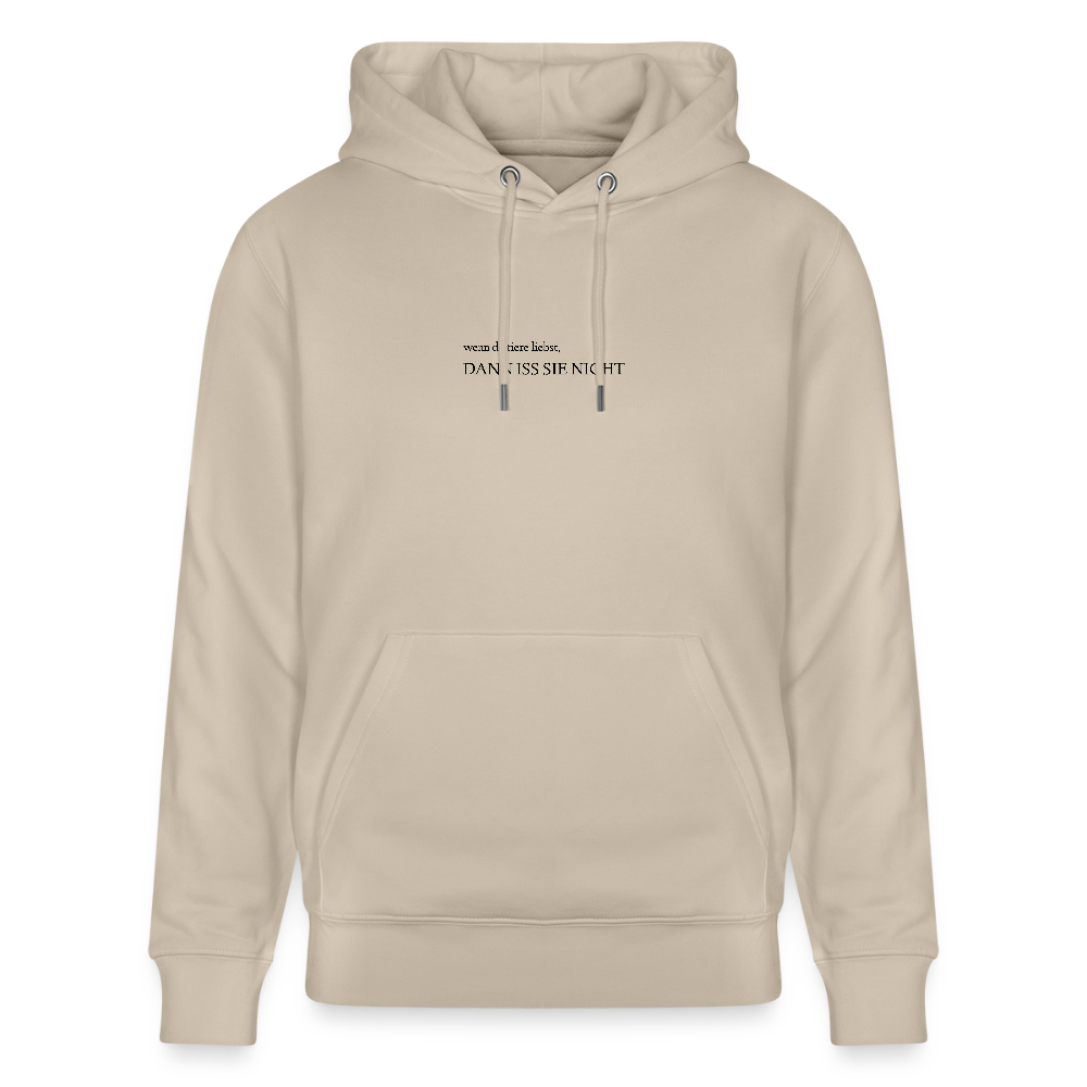 Unisex Bio-Hoodie - iss sie nicht - Beige