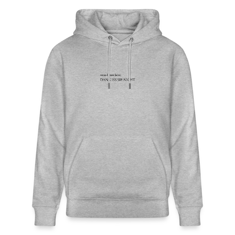 Unisex Bio-Hoodie - iss sie nicht - Grau meliert